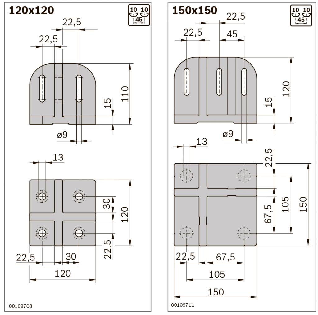 Опорная плита 120x120, 150x150