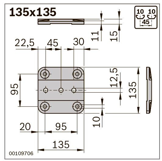 Опорная плита 135x135