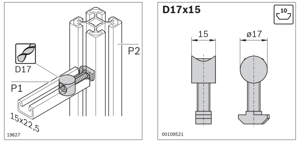 болтовой соединитель D17x15 3842535617