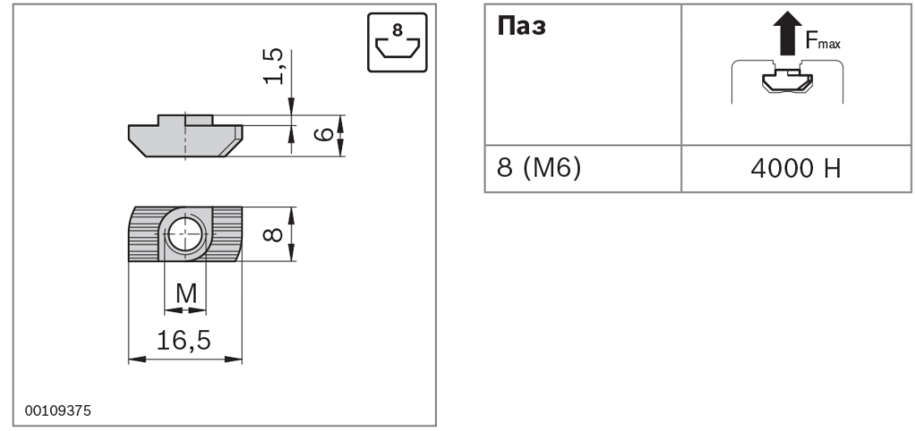 Т-образная гайка 3842501751