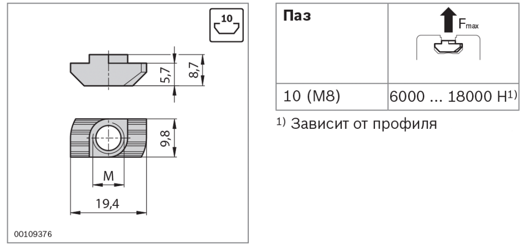 Т-образная гайка 3842530285