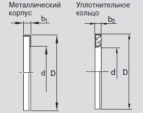  Чертеж металлического корпуса и уплотнительного кольца