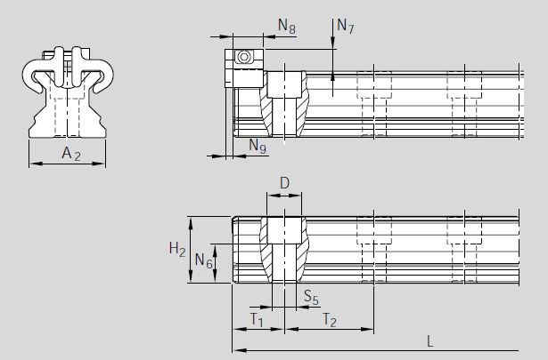 Чертеж рельса R1805.3.