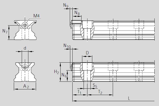 Чертеж рельса R1805.6.